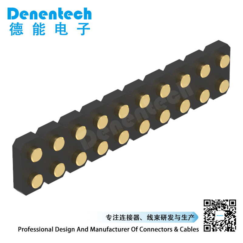 Denentech hot selling 3.0MM H1.27MM dual row female straight SMT pogo pin